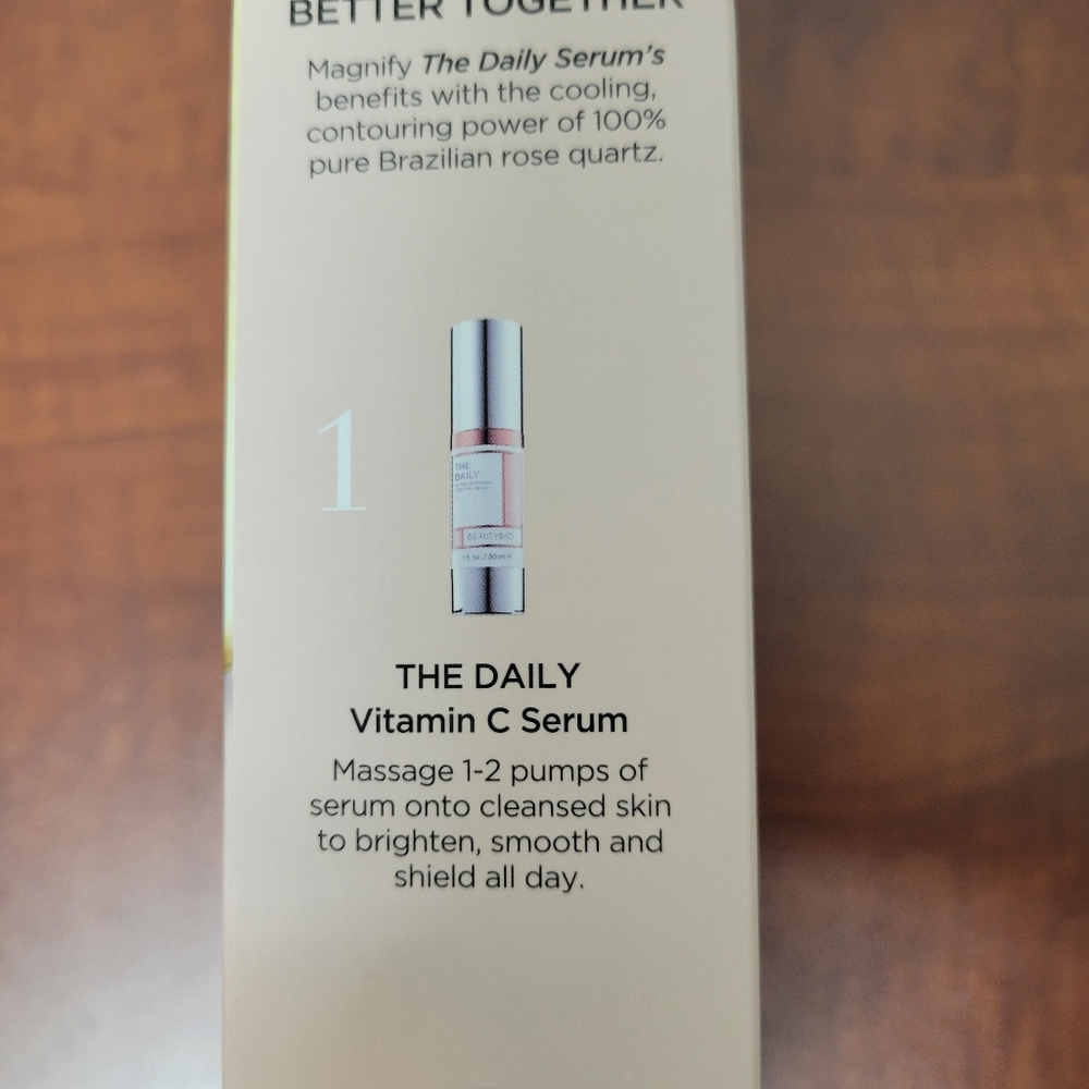 Beauty Bio Vitamin C Serum and Rose Quartz Roller Set NIB - Picture 5 of 8